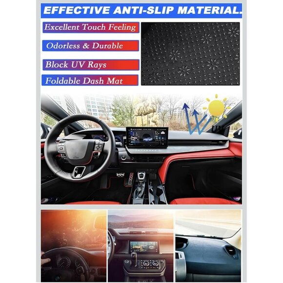 For Toyota Camry LE SE (without HUD) 2025-2026 Car Black Dashboard Dash Mat - Picture 5 of 6